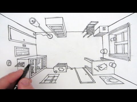 480x360 How To Draw A Room In One Point Perspective A Bird's Eye View - Top View Drawing
