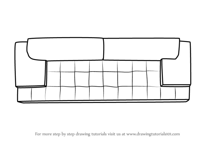 800x565 Learn How To Draw Sofa Couch Top View - Top View Drawing