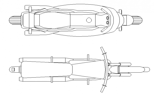 650x400 Top View Of Motor Bike Design Drawing - Top View Drawing