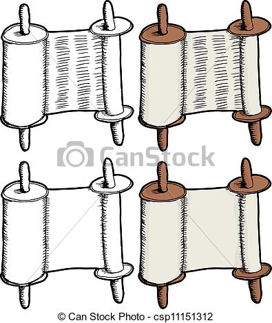 395x470 torah scroll blank and generic text ancient scroll illustrations - Torah Drawing