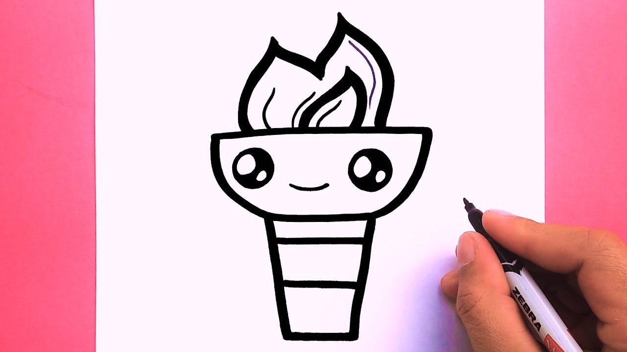 1280x720 How To Draw A Cute Torch, Draw Cute Things For Kids - Torch Drawing