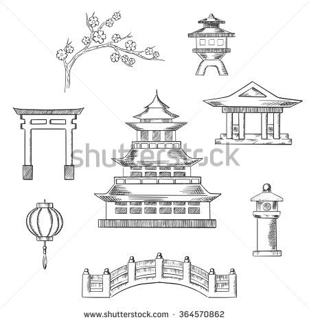 Torii Gate Drawing at PaintingValley.com | Explore collection of Torii ...