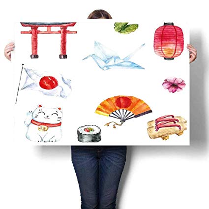 425x425 Wall Art Painting, Drawn Traditional Elements - Torii Gate Drawing