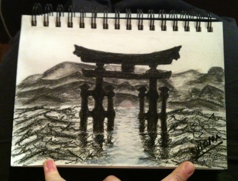 813x621 Torii Gate, Draw Of Me!! - Torii Gate Drawing