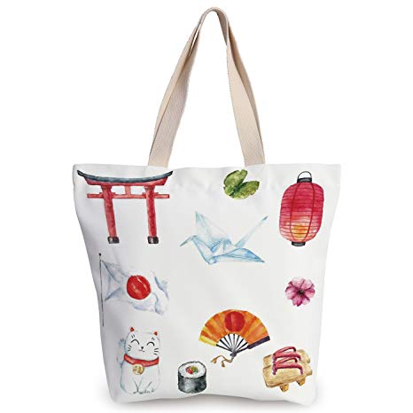 466x466 Iprint Personalized Canvas Tote Bag,japanese,hand - Torii Gate Drawing