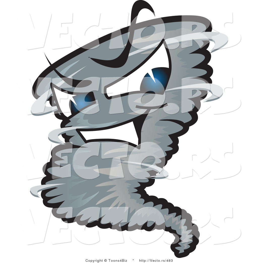 1024x1044 vector of an intimidating dark cartoon tornado character - Tornado Cartoon Drawing