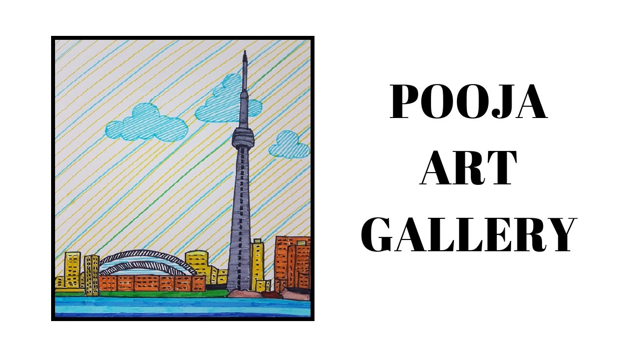 1280x720 toronto skyline painting drawing for kids city skyline - Toronto Skyline Drawing