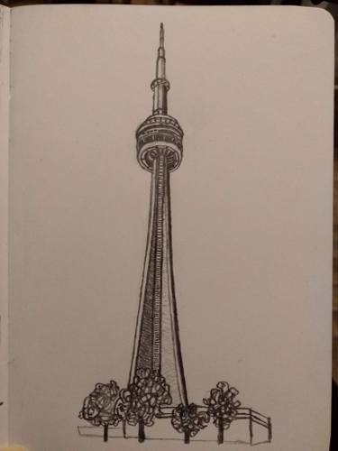 375x500 Toronto Drawing - Toronto Skyline Drawing