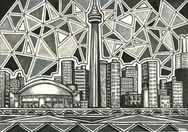 375x264 Toronto Skyline Drawing - Toronto Skyline Drawing