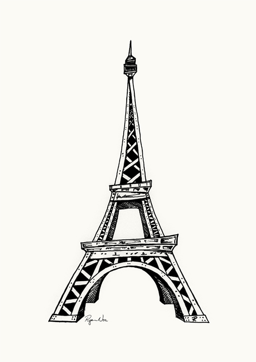 513x725 Eiffel Tower - Torre Eiffel Drawing