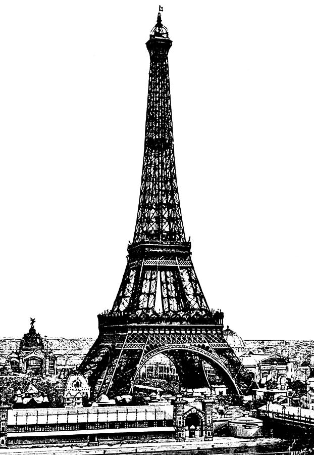 622x900 Eiffel Tower Drawing Century Photograph - Torre Eiffel Drawing