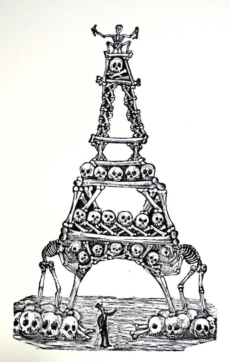 763x1200 Calavera La Penitenciaria - Torre Eiffel Drawing