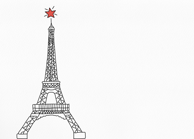 655x470 Customize Your Invitation Navidad Torre Eiffel - Torre Eiffel Drawing
