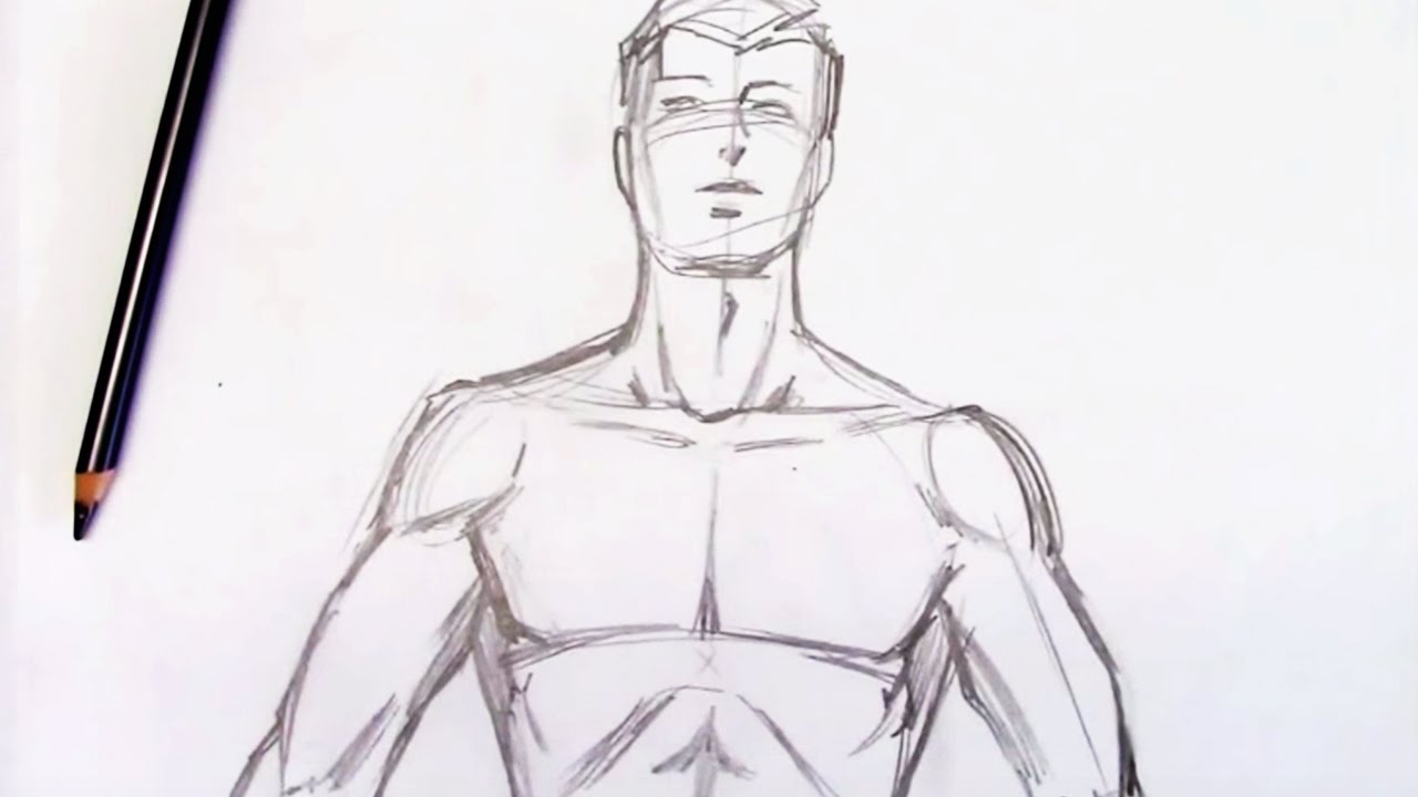 1280x720 how to draw the male torso - Torso Drawing
