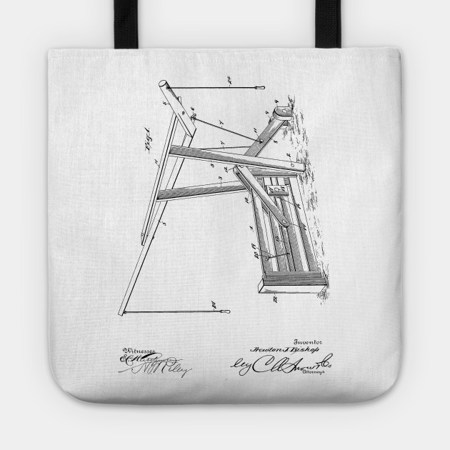 630x630 Gate Vintage Patent Hand Drawing - Tote Drawing