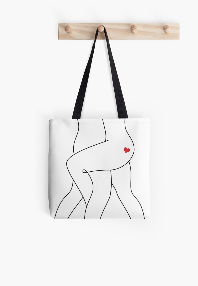 831x1200 minimalistic drawing heart tote bags - Tote Drawing