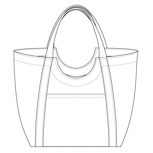 500x500 poolside tote pdf pattern - Tote Drawing