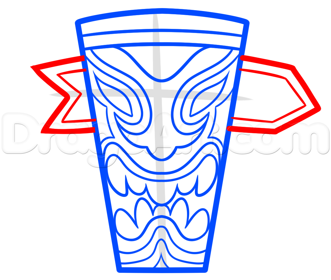 1112x941 drawing a totem easy, step - Totem Drawing