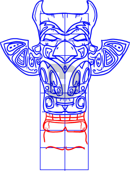 548x720 how to draw a totem pole, step - Totem Drawing