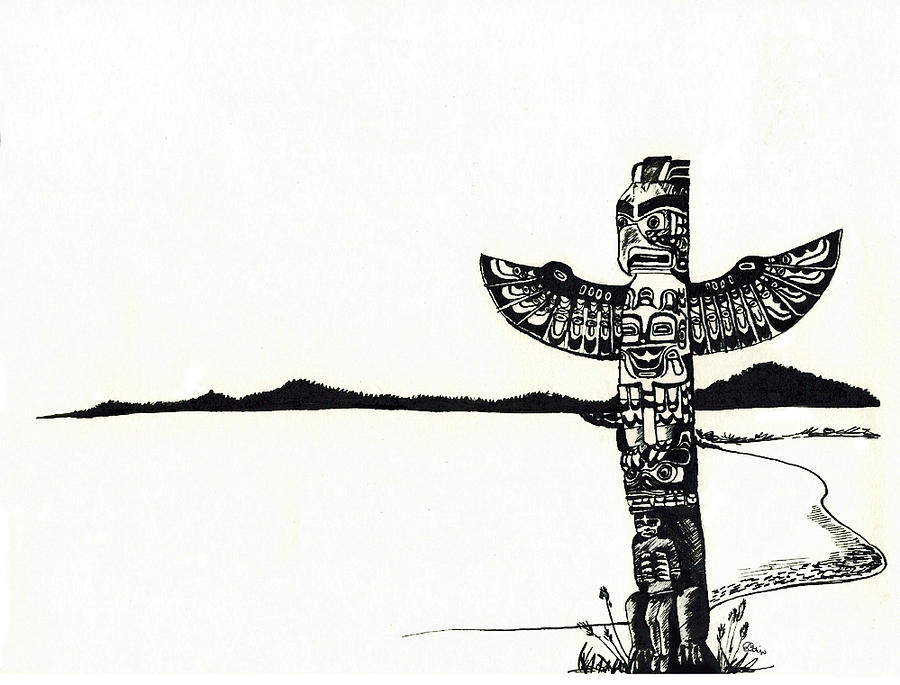 900x685 totem pole drawing - Totem Drawing