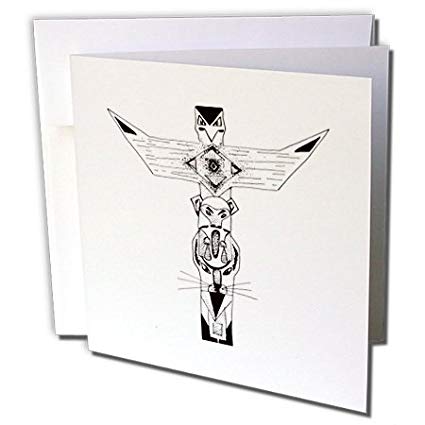 425x425 image of line drawing of a totem pole - Totem Drawing