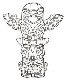 235x288 totem pole drawing totem pole bear colouring preschool ideas - Totem Pole Drawing