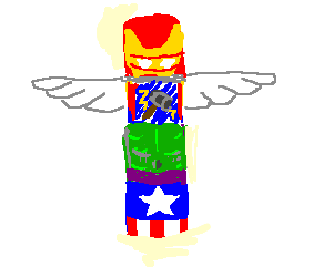 300x250 Avengers Totem Pole Drawing - Totem Pole Drawing