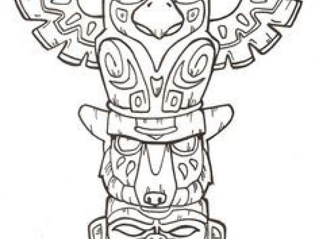 640x480 Free Totem Pole Clipart, Download Free Clip Art - Totem Pole Drawing Easy
