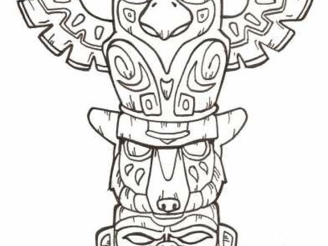 640x480 Totem Pole Clipart Easy - Totem Pole Drawing Easy