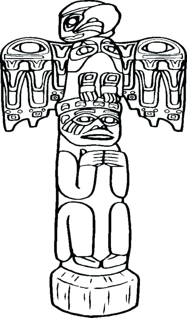 How To Draw A Totem Pole Coloring Page Trace Drawing Images and