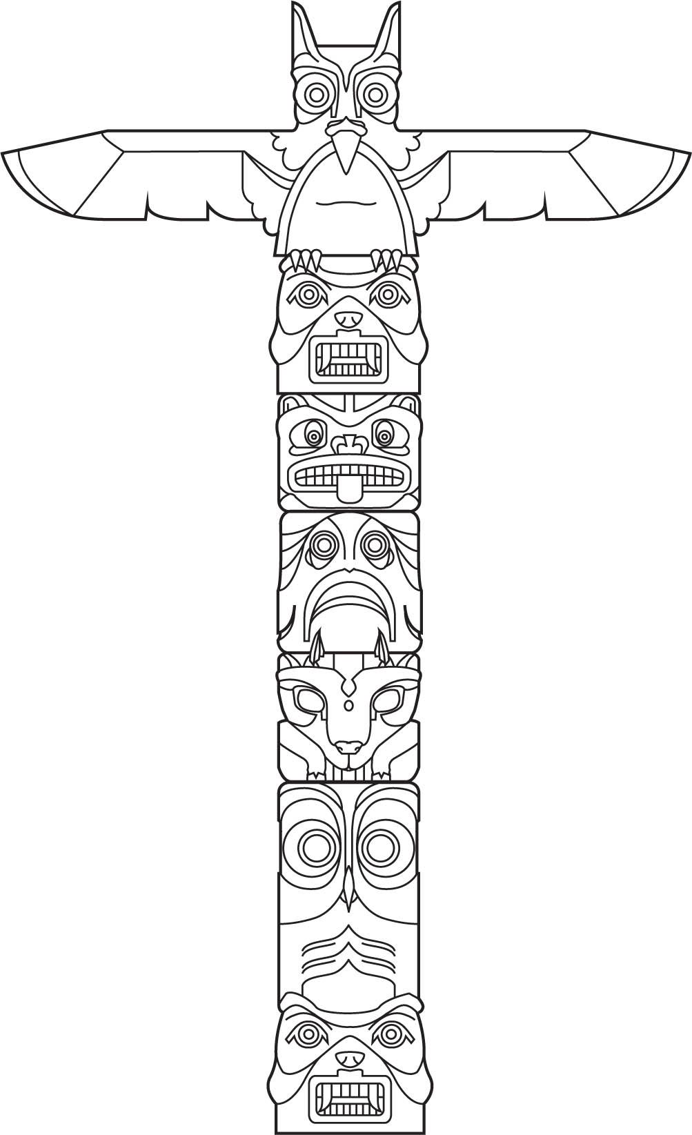 Easy Totem Pole Printables Coloring Pages Of Totem Pole.