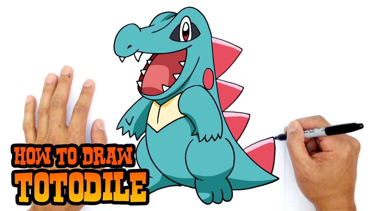 1280x720 How To Draw Pokemon Totodile - Totodile Drawing