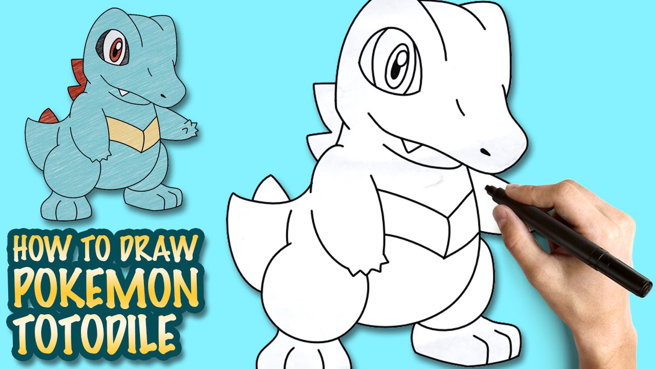1280x720 How To Draw Pokemon Totodile - Totodile Drawing