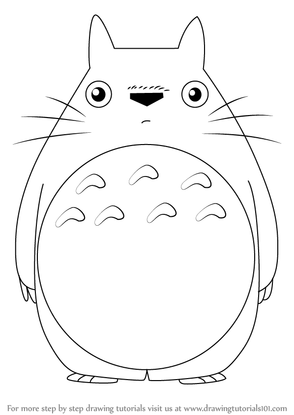 598x844 learn how to draw totoro from my neighbor totoro - Totoro Drawing