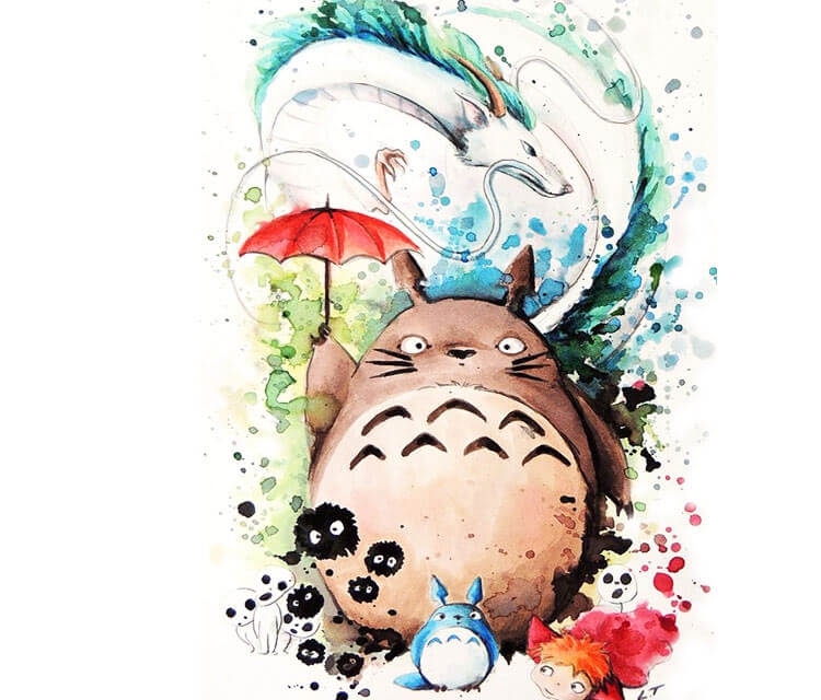 750x640 my neighbor totoro and spirited away drawing - Totoro Drawing
