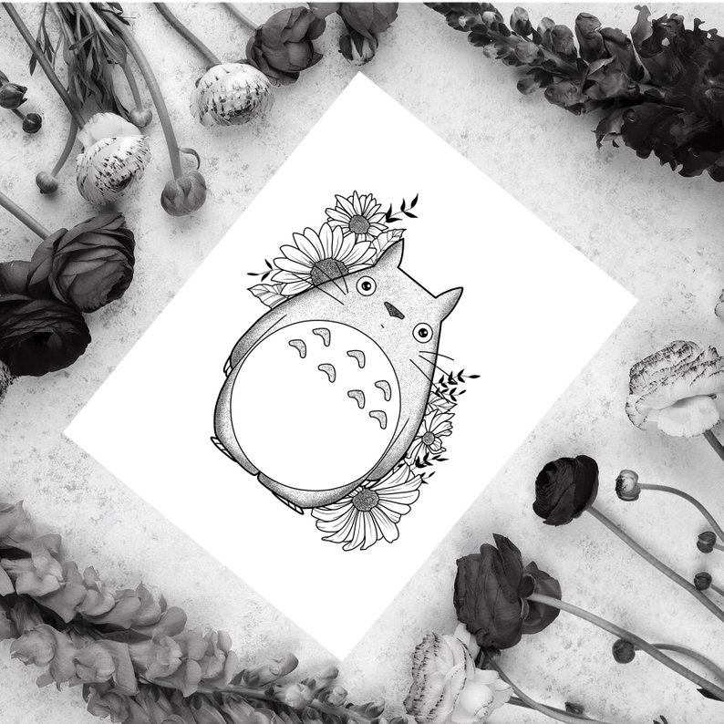 794x794 totoro print studio ghibli totoro art totoro drawing etsy - Totoro Drawing