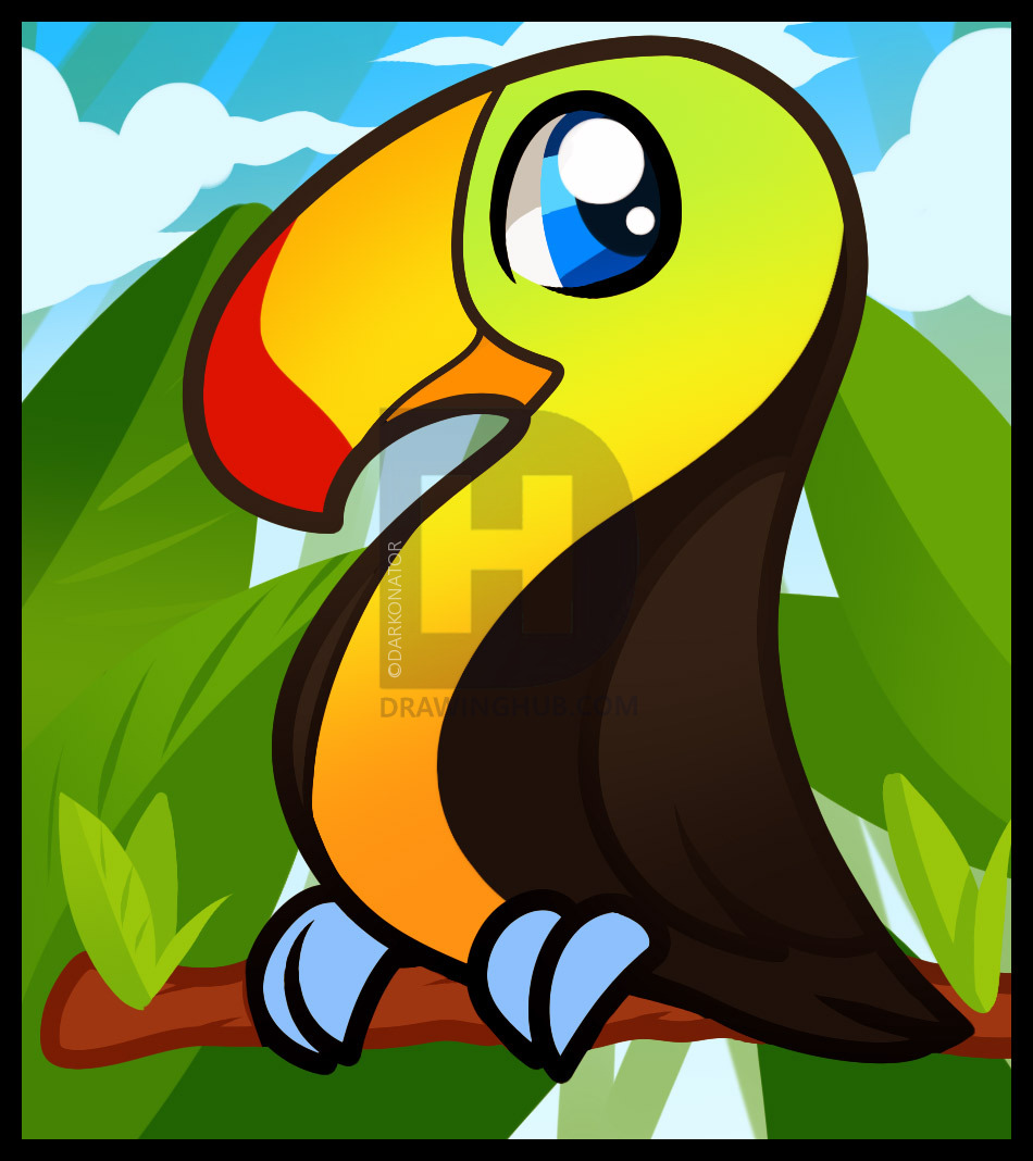 950x1068 how to draw a toucan for kids, step - Toucan Drawing