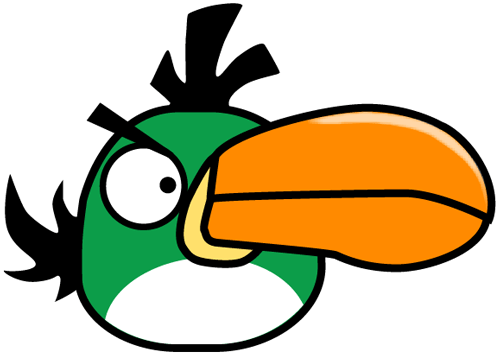 500x355 how to draw green bird toucan from angry birds game in cartooning - Toucan Drawing Step By Step