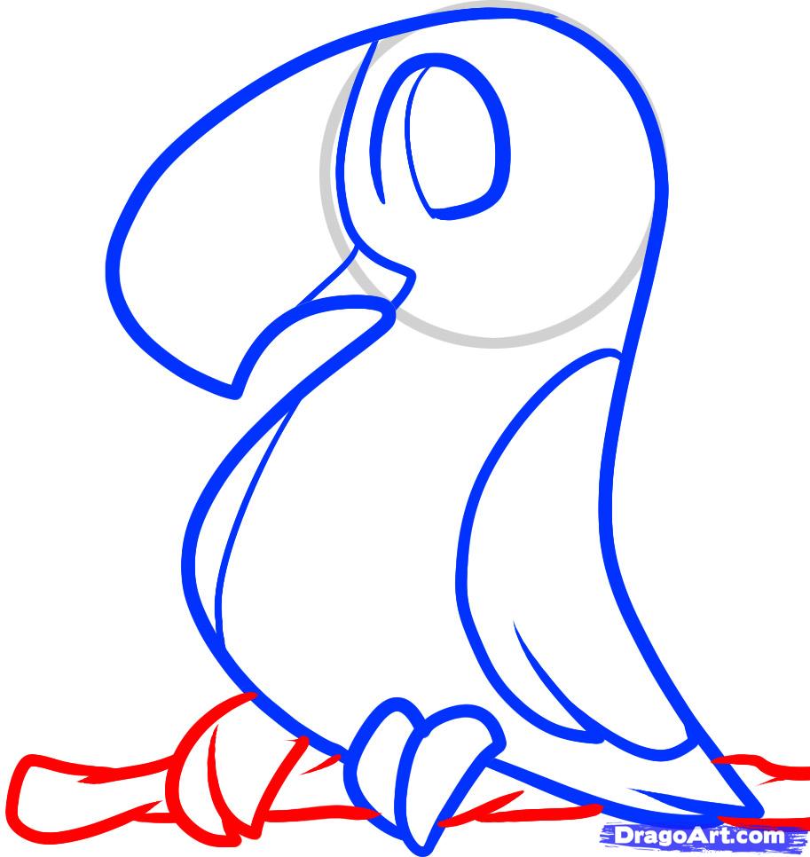 913x966 how to draw a toucan for kids, step - Toucan Drawing Step By Step