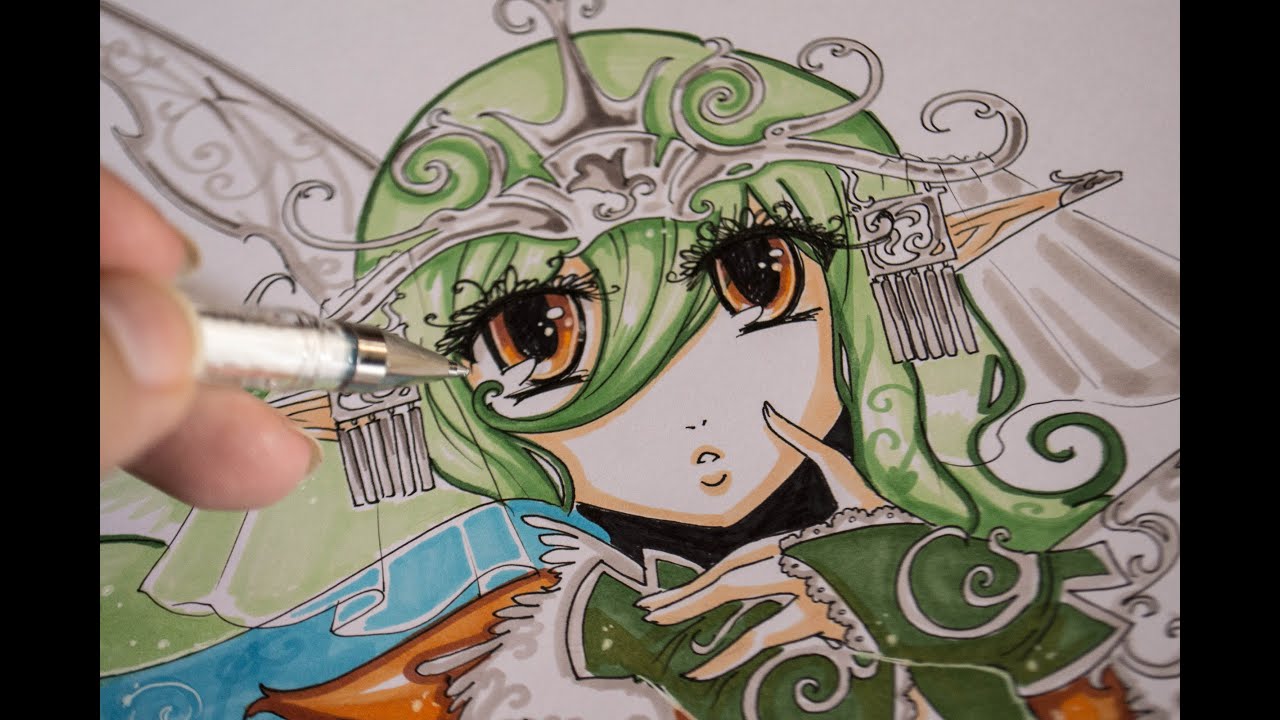 1280x720 drawing manga fairy with touch three markers - Touch Marker Drawing