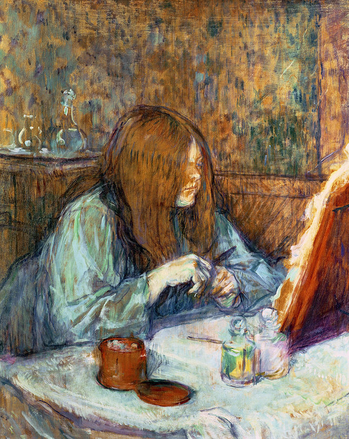716x900 madame poupoule at her toilet painting - Toulouse Lautrec Drawings