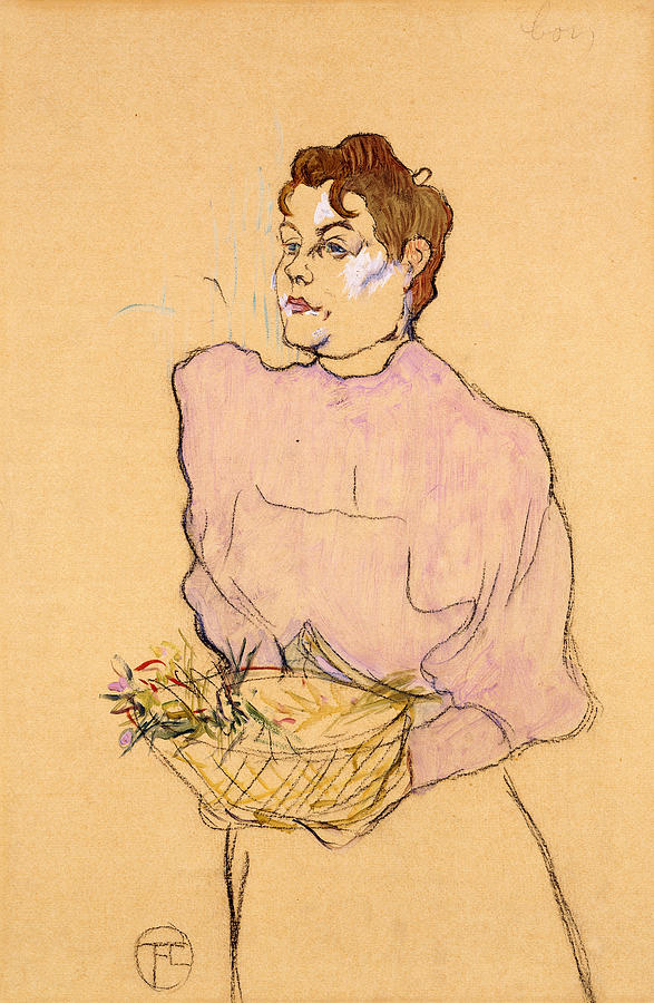 587x900 the flower seller drawing - Toulouse Lautrec Drawings