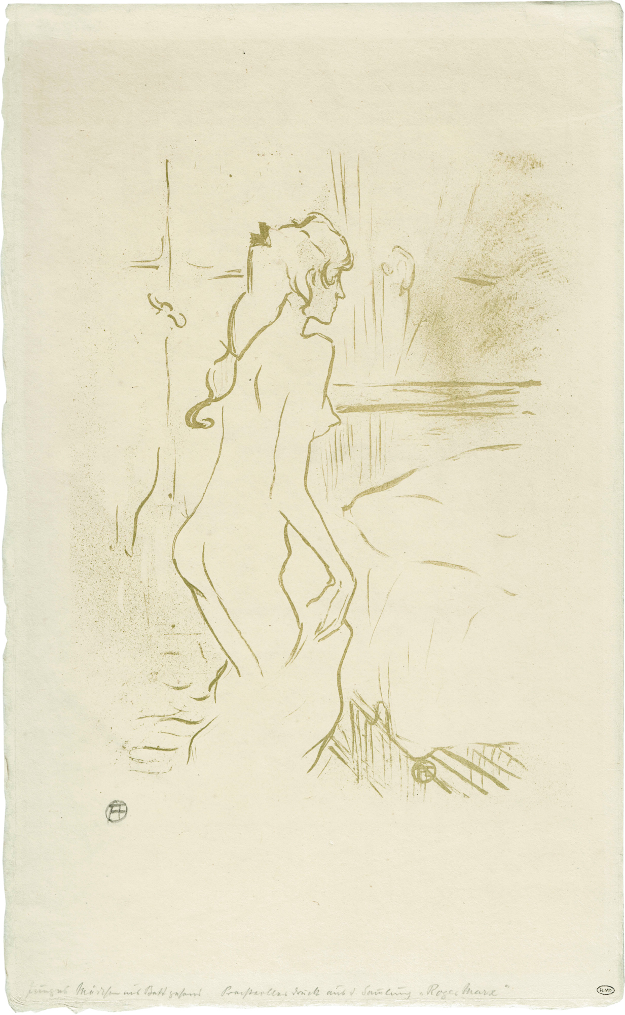 1233x2000 de femme study of a woman henri de - Toulouse Lautrec Drawings