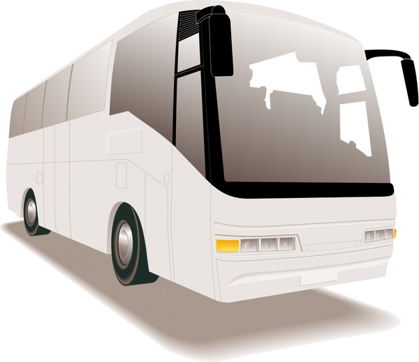 600x519 White Tour Bus Realistic Vector Illustration Free Vector In Open - Tour Bus Drawing