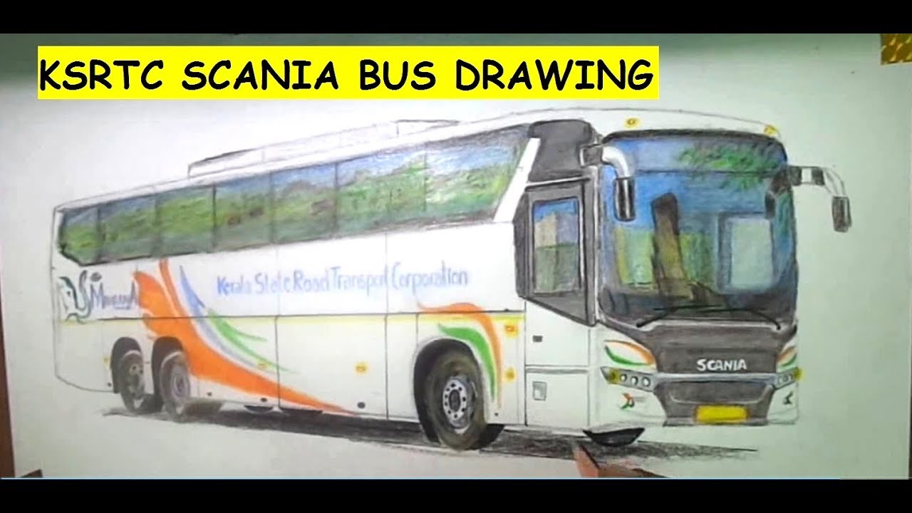 1280x720 Ksrtc Scania Bus - Tour Bus Drawing