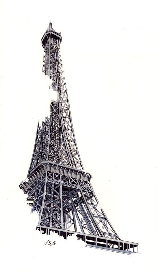538x935 La Tour Eiffel Esther Beler Wodrich - Tour Eiffel Drawing