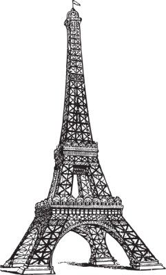 241x400 traceable designs eiffel tower tattoo - Tour Eiffel Drawing