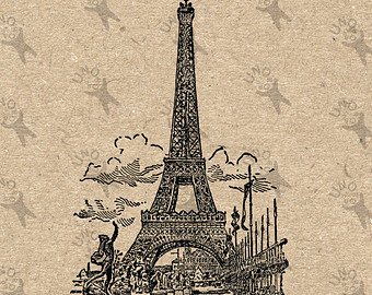 340x270 Tour Eiffel Drawing Etsy - Tour Eiffel Drawing