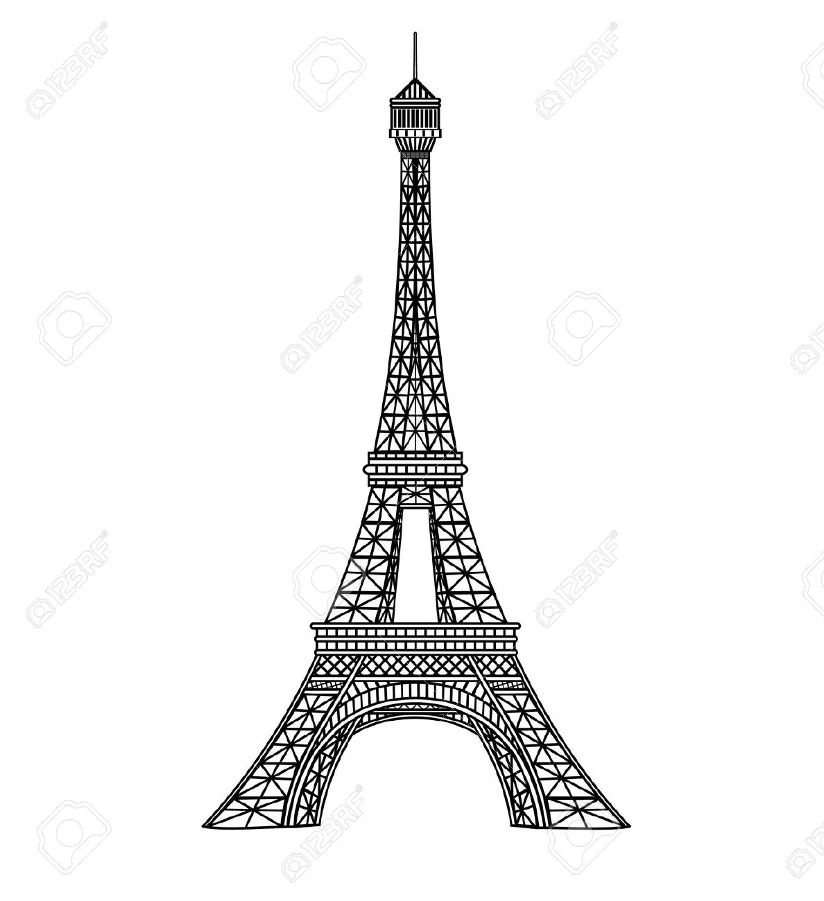 1188x1300 Eiffel Tower Sketch - Tour Eiffel Drawing