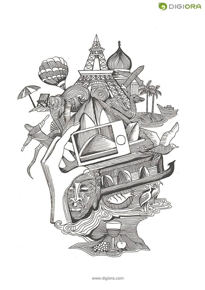 678x960 world tourism day! designing is fun for us - Tourism Drawing